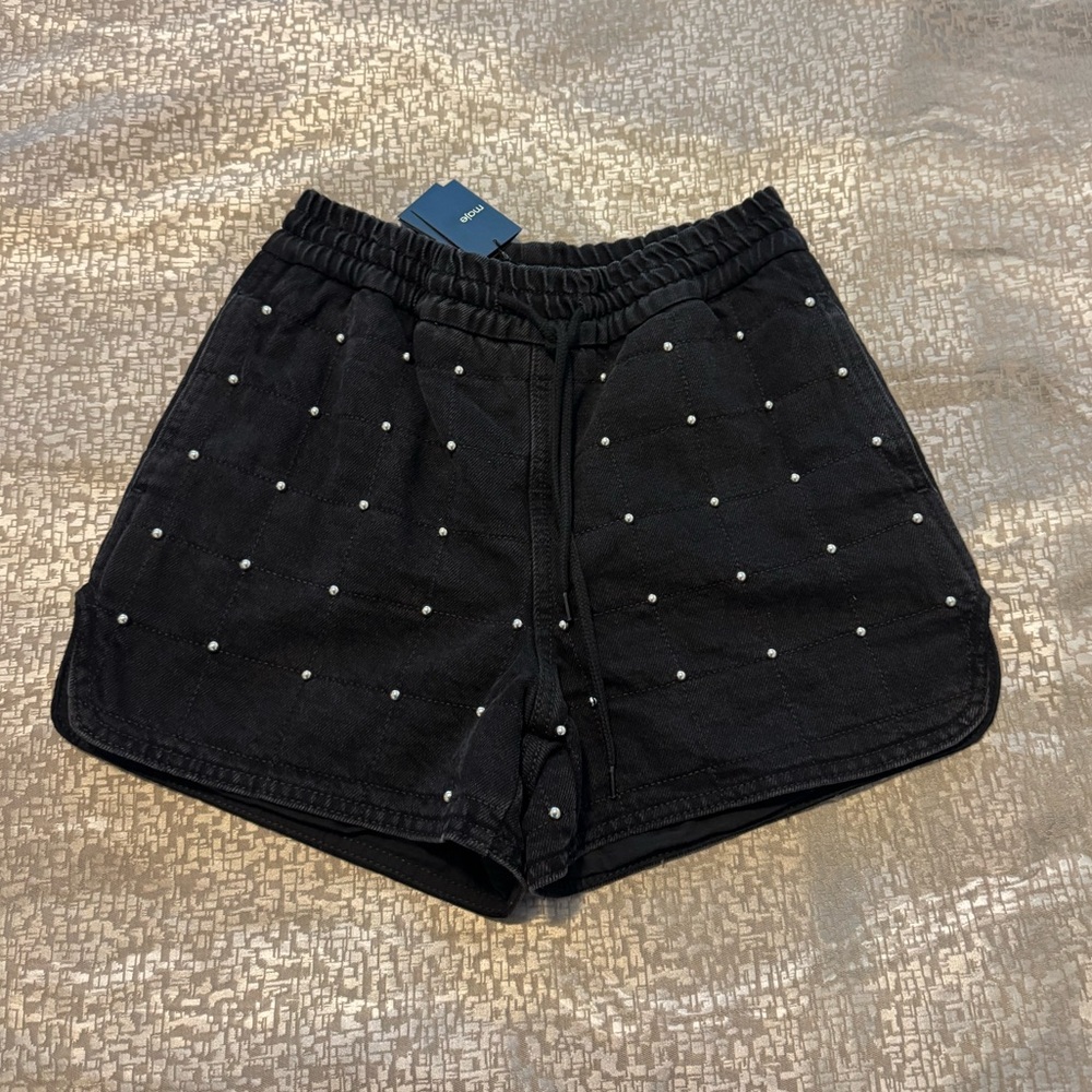 Maje Black Studded Shorts